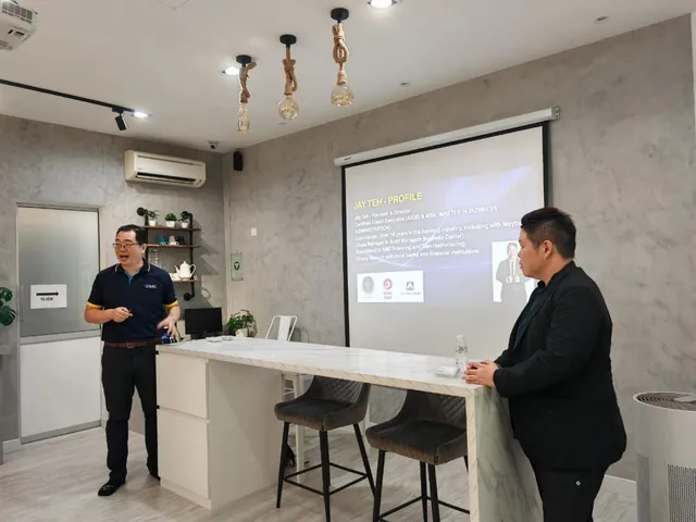 Jay Teh being introduced at the SME CEO Monthly Coffee Talk
